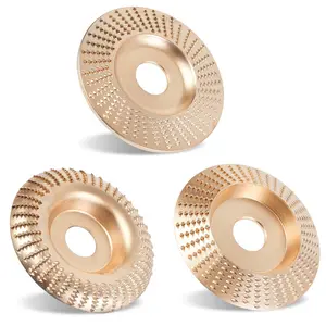 Upgraded 3PCS Wood Carving Disc Set 4" or 4 1/2" Angle Grinder with 5/8" Arbor, Wood Sanding Disk Grinding Wheel, Stump Grinder Attachments Wood Cutting Shaping