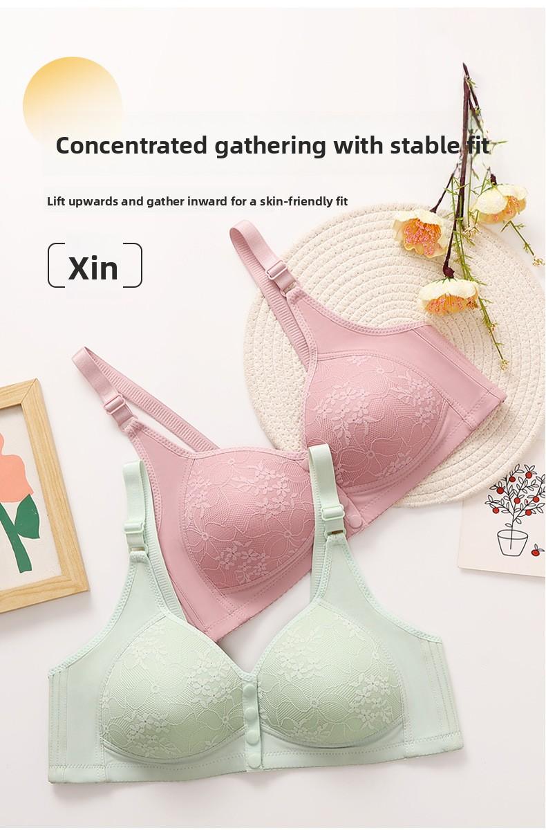 6 Pack Front Closure Bras for Women, Wire-Free Push Up Sports Bra with Removable Padding, No Dig Adjustable Straps, Seamless Full Coverage T-Shirt Bra, Comfortable Maternity Tank Top Style -RR