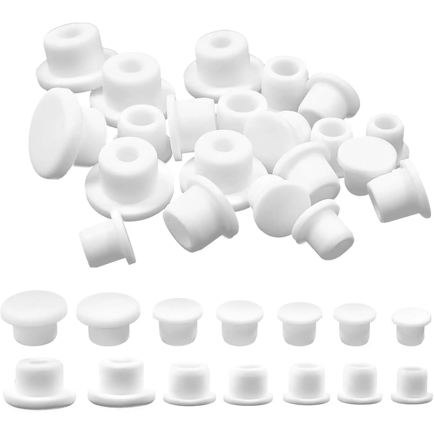21pcs 7 Sizes 10/11/12/13/14/15/16mm Silicone Reusable Replaceable Salt Pepper Stoppers Plugs for Shakers Seals Tight Soft Wear Resistant