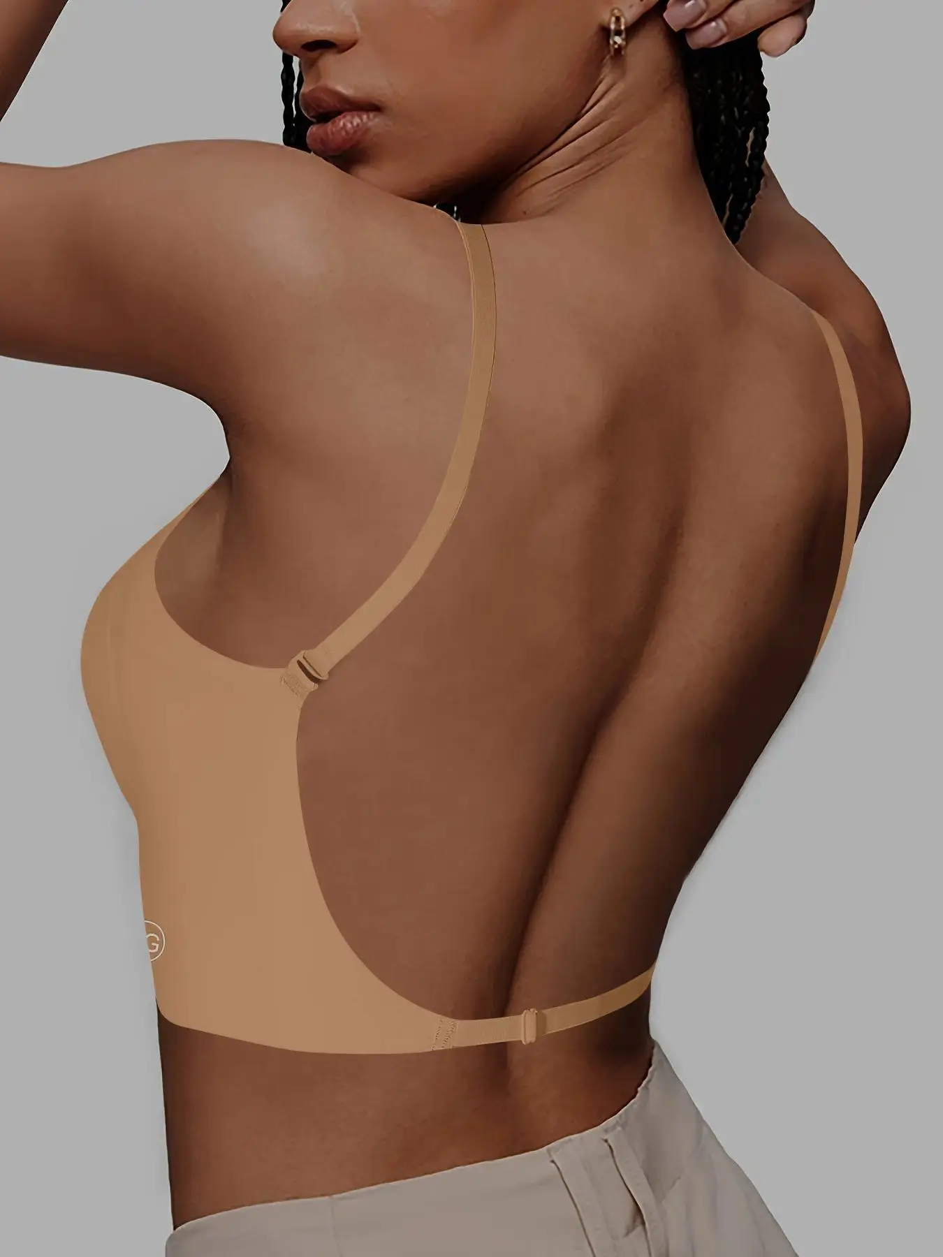 1pc Women's Seamless Backless Bra, Multi-Strap Convertible Strap Wireless Push-Up Bra, Suitable for Wedding Dresses and Party Gowns