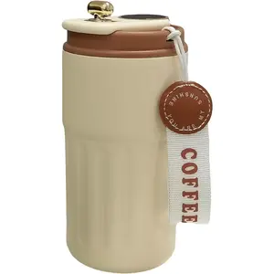 15 oz Stainless Steel Coffee Mug,Vacuum Insulated Tumbler with temperature display,Coffee Thermos Outdoor,Camping Mug with Leak-Proof Lid,Portable Cups  Keep Hot/Ice,