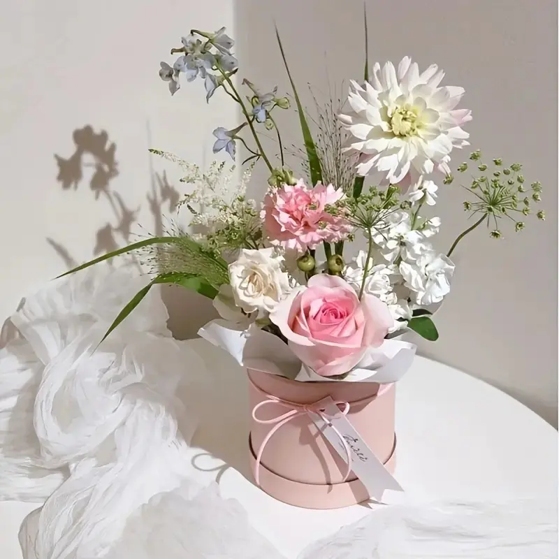 Flower Gift Box, 4 Counts/set Round Flower Box, Flower Arrangement Box, Gift Box for Wedding, Birthday, Anniversary