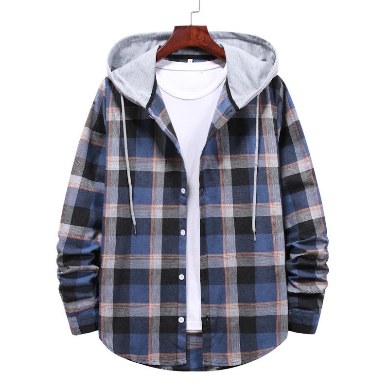 Men's Plaid Flannel Shirt with Hood and Button Front, Casual Long Sleeve Jacket for Teens and Boys, Lightweight and Comfortable, Perfect for Fall and Winter, Stylish Streetwear for Everyday Use Men's Plaid Flannel Shirt with Hood and Button Front, Casual Long Sleeve Jacket for Teens and Boys, Lightweight and Comfortable, Perfect for Fall and Winter, Stylish Streetwear for Everyday Use