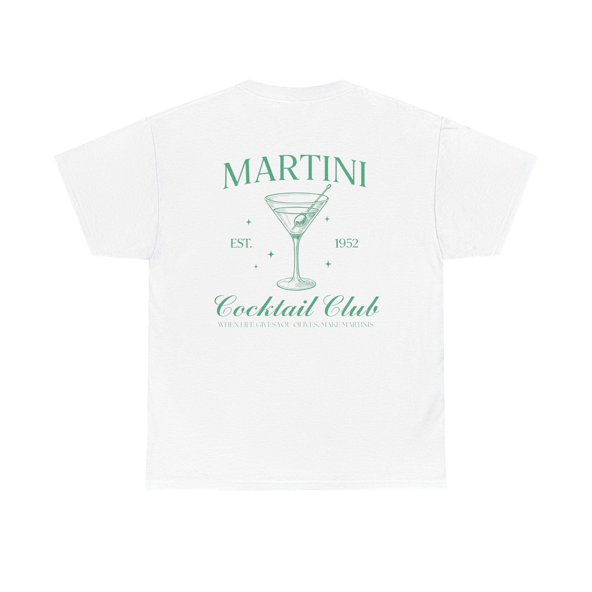 Martini Cocktail Club Graphic Tee, Vintage Aesthetic Short Sleeve, Summer Bar & Brunch Outfit
