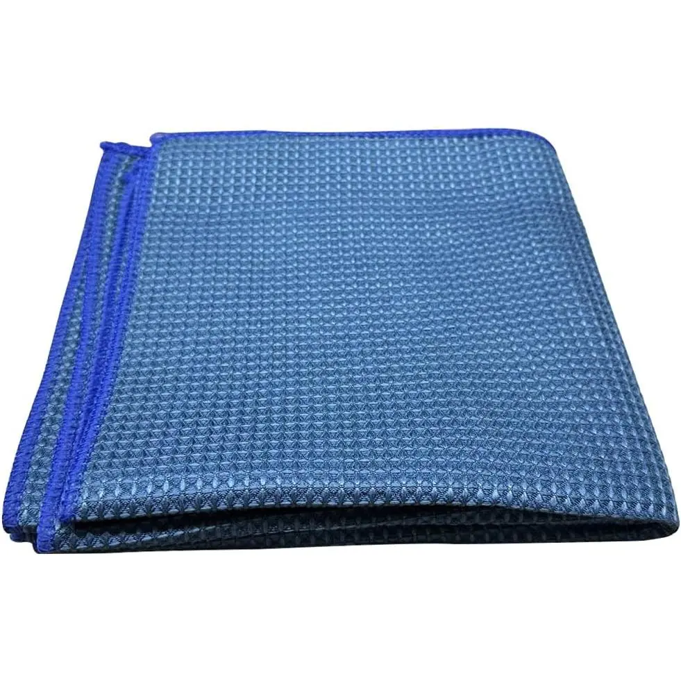 3 count Waffle Weave Microfiber Towel, 16 × 16 Inch Soft Absorbent Microfiber Drying Towel  Detailing Cloth, No-Scratch Glass Cleaning Rags  Wash Towels for  and  Polishing (Blue)