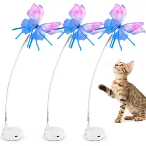 3 Pcs Cat Toy Replaceable Butterflies Toy Accessories, Handmade Fabric Butterfly Toys