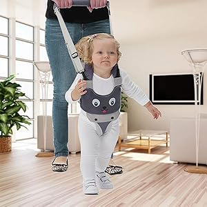 Baby Walking Harness Breathable Handheld Kids Toddler Helper Assistant Adjustable Infant Walker Help Baby Walk Stand Up Child Learning Belt for 8-24 Month Old Babies Activity (Blue)