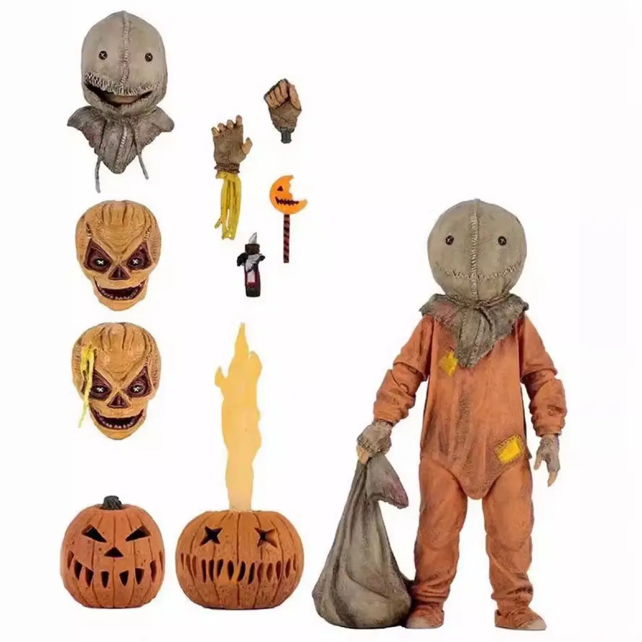 Neca 56048 Sam Halloween Pumpkin Man Movie 7 Inch Figure Model, Decorative Ornament, Halloween Gift, Party Prize, Horror Collectible