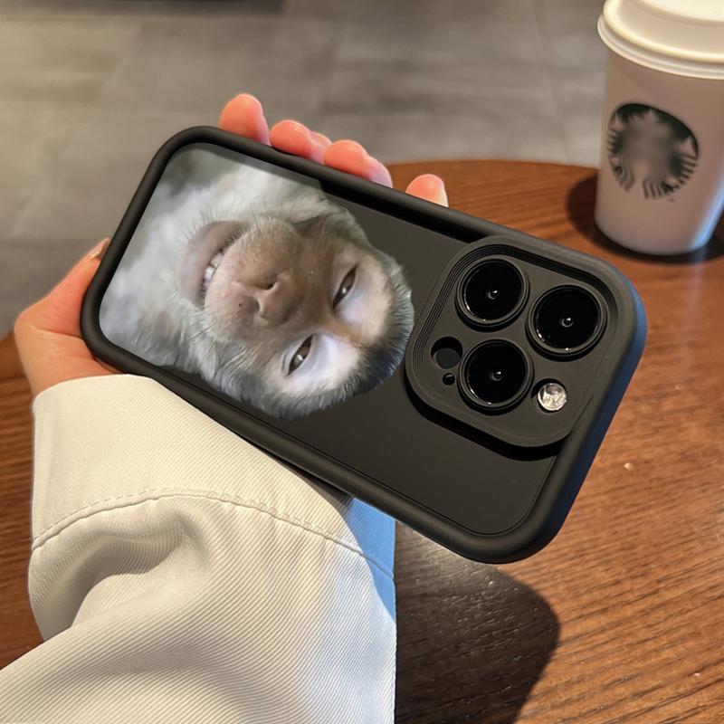 Cute Monkey Pattern Phone Case , Soft Silicone , Fully Protected and Shockproof For iPhone 16 15 Pro Max 14 16Pro 13 12 11 XSMAX Plus Funny Cover MEME