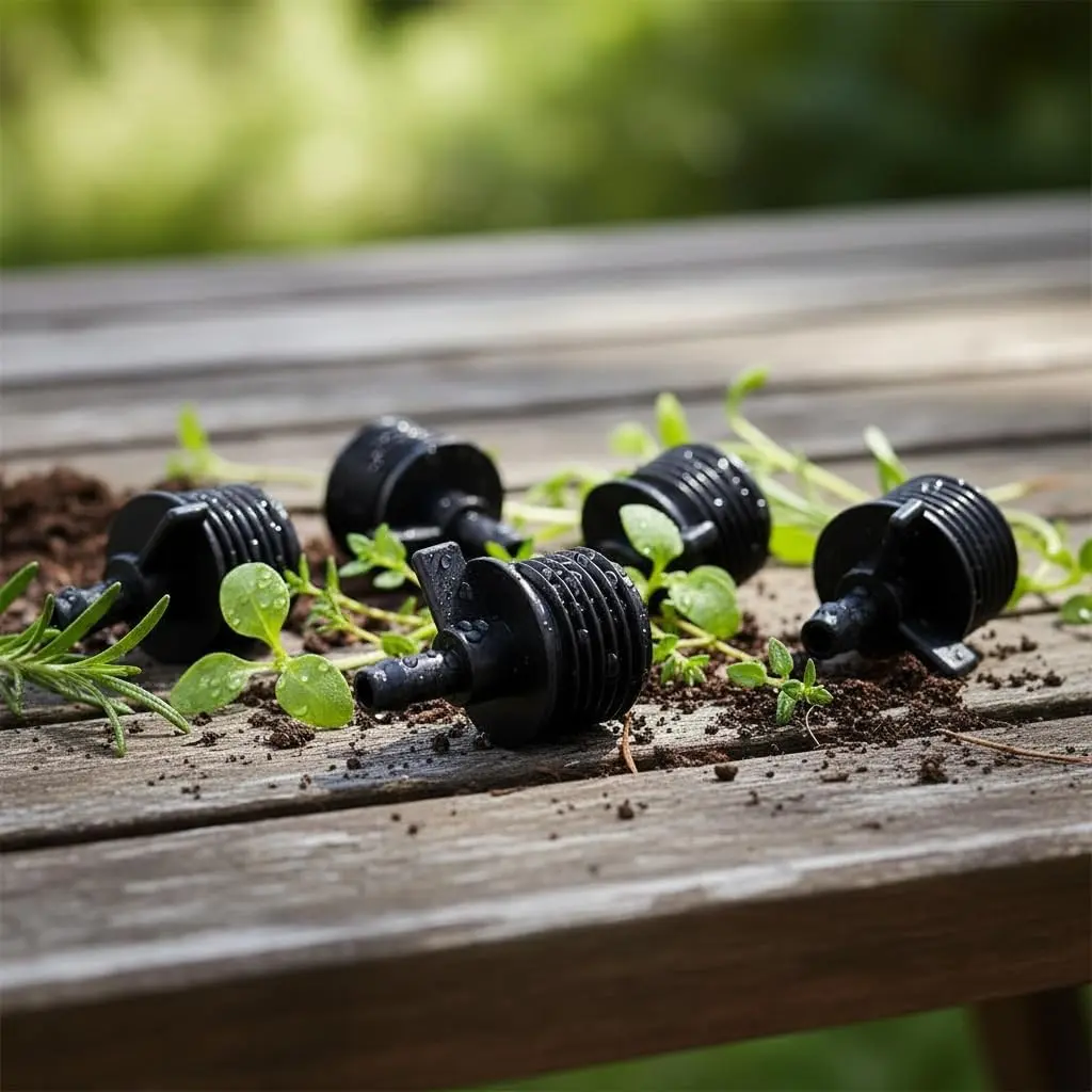 20pcs Black Water Pipe Fitting 1/2" Thread to 1/4 inch,Strong and Long-Lasting Connector Irrigation Drip Pipe 4/7 mm Garden Drip Hose Water Quick Coupling Parts,Hose Connectors and Accessories