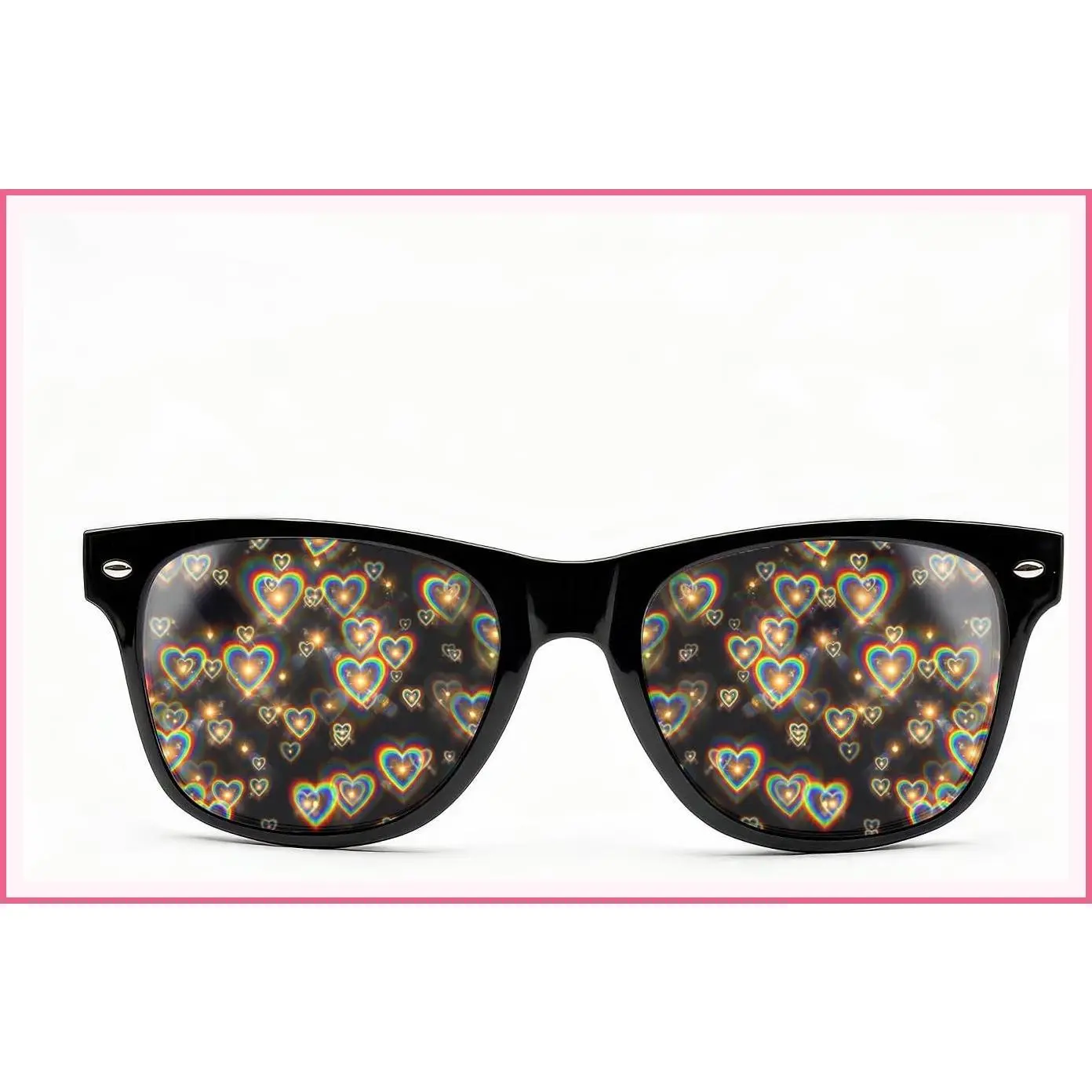 Ultimate Diffraction Glasses with 3D Rainbow Heart Effect - Perfect EDM, Concert & Rave Accessory