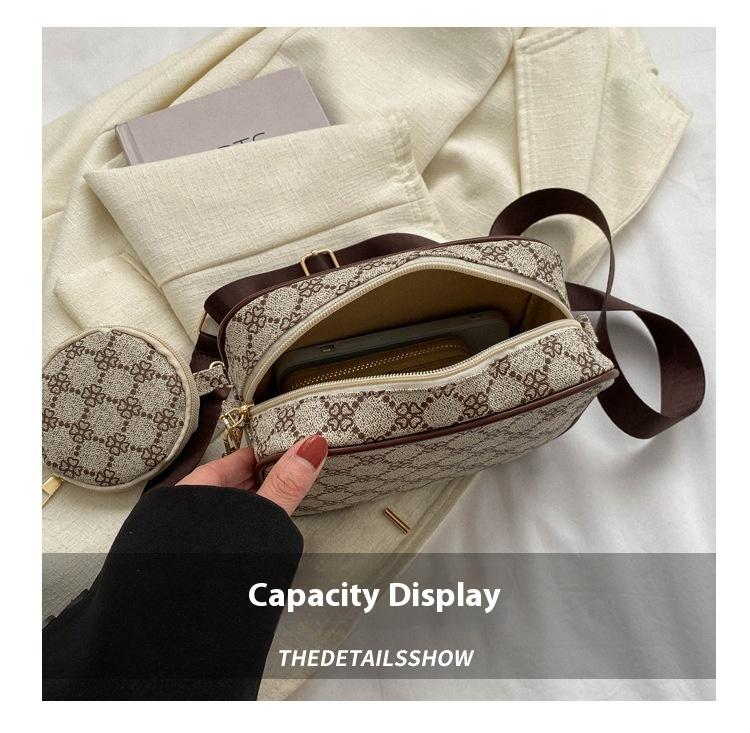 Vintage Pattern Crossbody Bags For Women Shoulder Shell Bag Trend Small Purse And Handbag Luxury Designer Female Square Bag Women's Bag