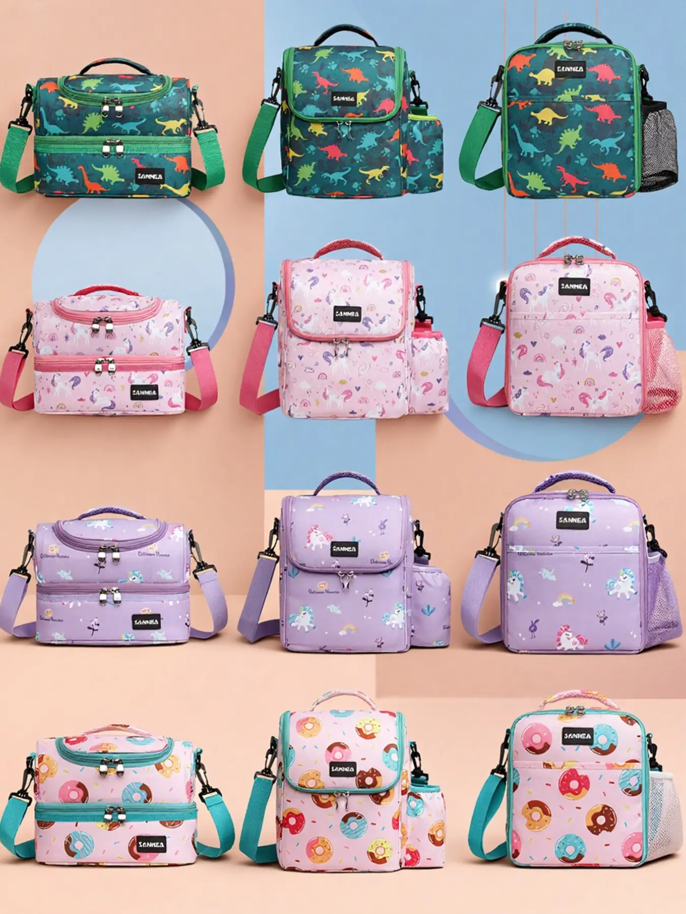 Insulated Lunch Bag, Adjustable Detachable Shoulder Strap, Picnic Bag, Durable Lunch Bags, Reusable Lunch Bag, Elementary School Bento Box, Peva Material, 1pc