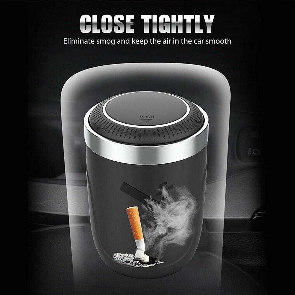 Portable Car Ashtray with LED Light, Car Cigarette Ash Tray with Lid, Detachable Stainless Steel Car Ashtray, Car Interior Accessories for Most Cars, Automotive, Holder