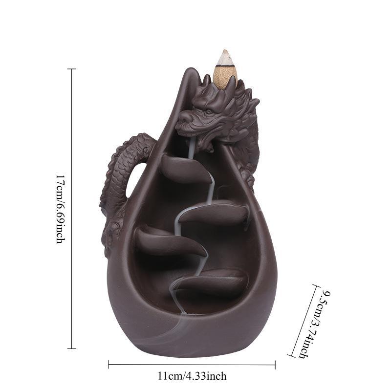Dragon Design Incense Burner, Waterfall Backflow Incense Holder, Aromatherapy Ornament, Creative Gifts, Home Decor, without Incense, Scented
