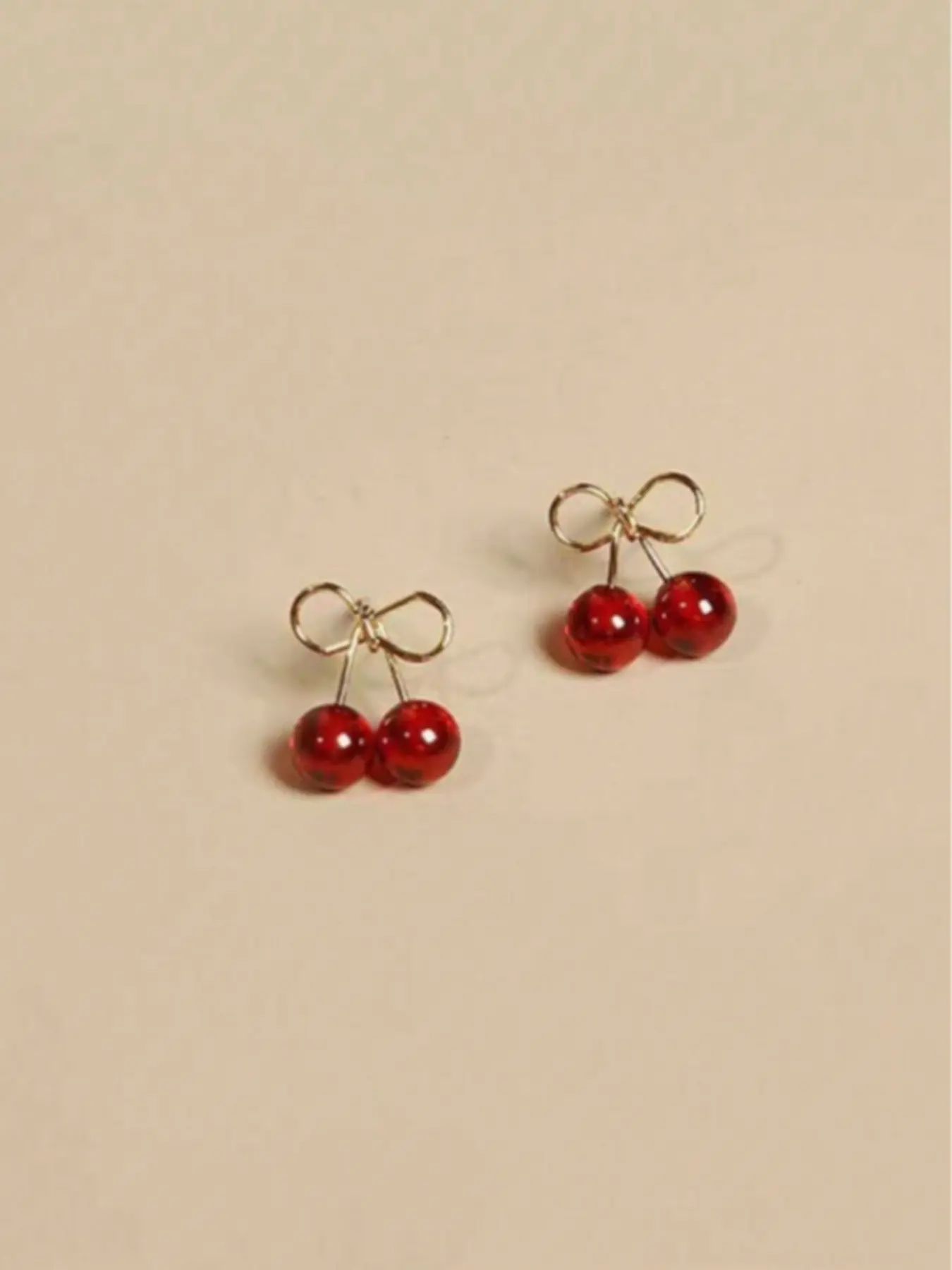 Cute Cherry Design Earrings, Fashionable Jewelry for Women, Daily Clothing Decor, Trendy All-match & Exquisite Jewelry for Birthday Gift