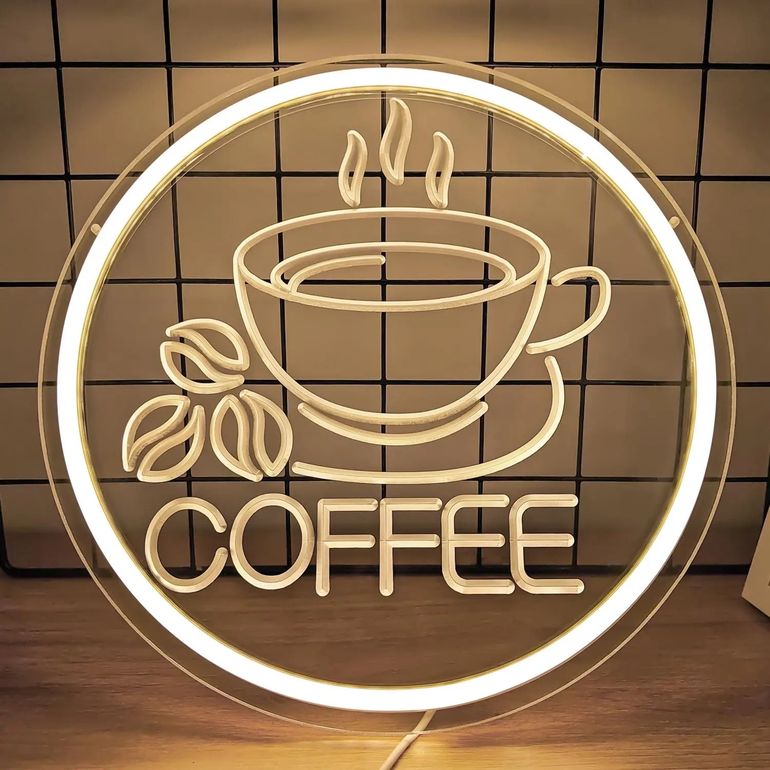Coffee LED Neon Sign, LED Neon Lights, LED Decoration, Wall Mounted Decorative Light for Cafes, Bars, Home Bar, Restaurant, USB Powered with Dimmer, Adjustable Brightness