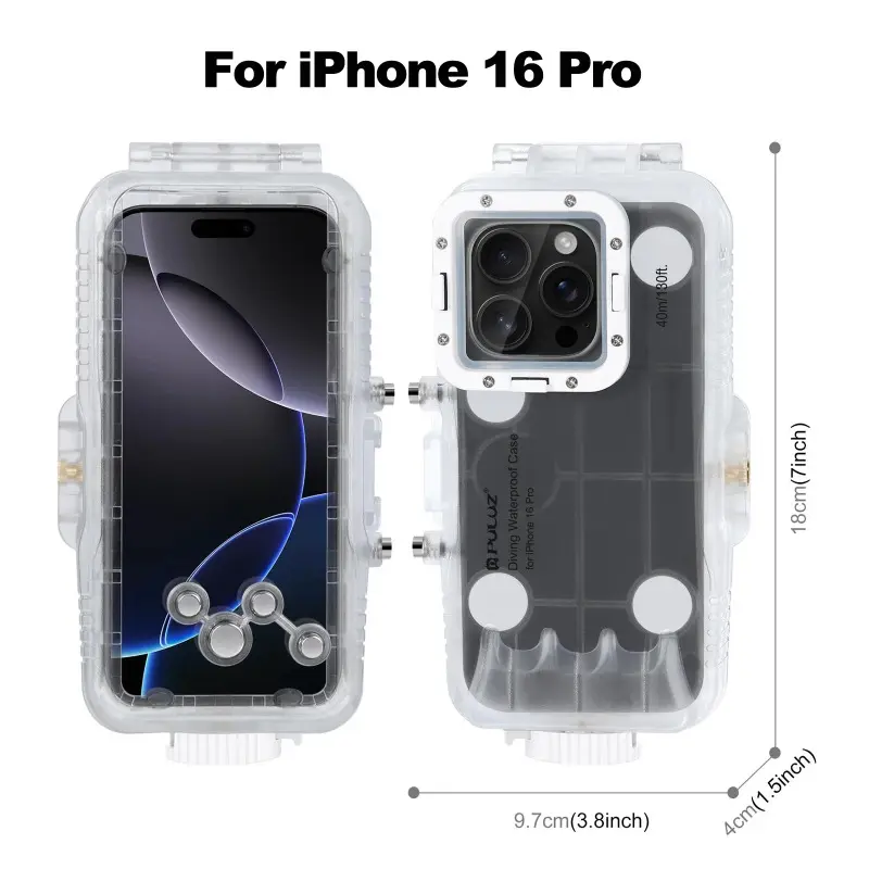 SHELLBOX Underwater Diving Phone Case – Waterproof For IPhone 15/14/13/12/11 & Samsung S24/S23 – Gray/Orange
