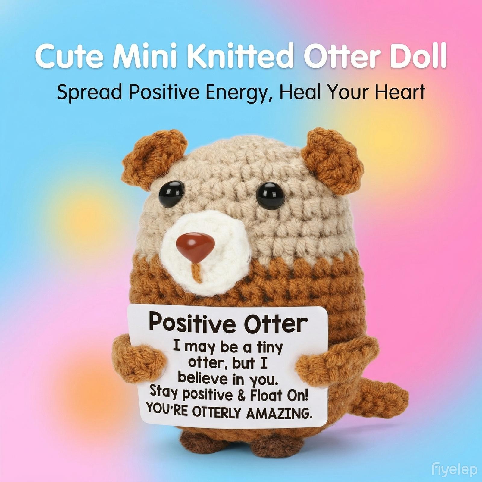 Handmade Crochet Otter Plush Cute Mini Stuffed Animal Soft Kawaii Desk Decor Bag Charm Keychain Aesthetic Room Decor Perfect Birthday Gift For Friends Kids Girlfriend Stress Relief Toy