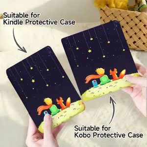 for Kindle/kobo/Tolino Case Night Sky Stars Foxes Grass for New Kindle 11Th 2019, for Kindle 11th Generation Case for Kindle 11Th (2022/2024), 6-Inch, 7-Inch Kindle Paperwhite 12Th Generation 2024 Vision Color (2024) /Vision 6 (2021）/Shine Color (2024), F