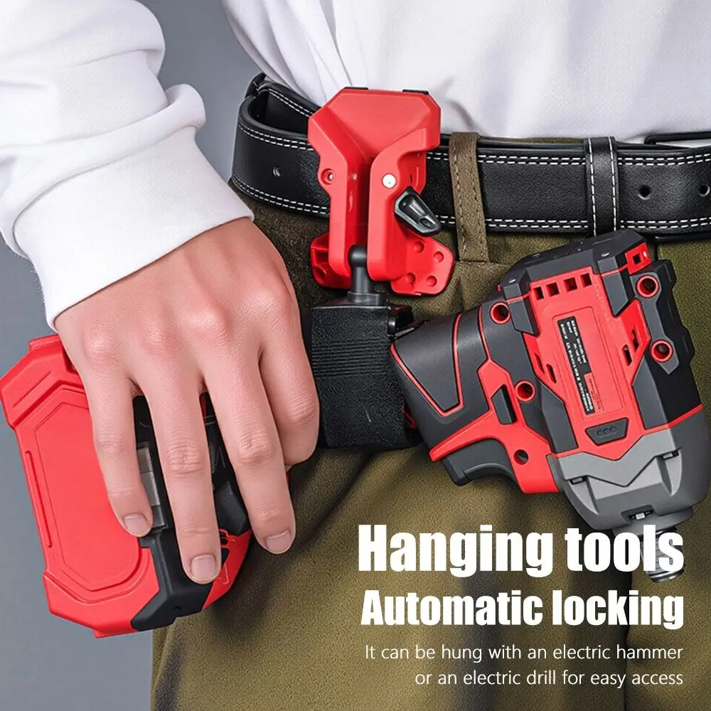YJ-2pcs Handheld Electric Drill Self-Locking Quick-Pull Waist Belt Holder, Metal Belt Attachment for Carrying Multiple Hand Tools, Suitable for Most Manual Tools with Clamps - Very Suitable for Ladder And Attic Work, Tools