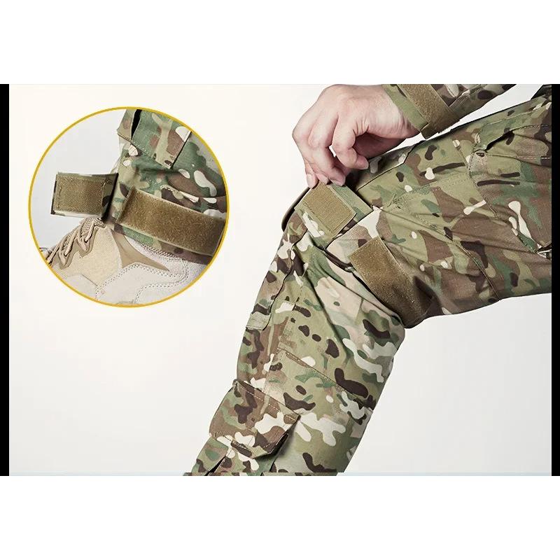 Men's Camo Tactical Cargo Pants With Knee Pads|   G2 Frogg Trousers For Hiking Camping Training