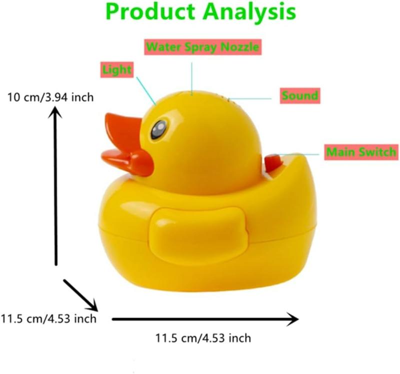 Baby Duck Fountain Bath Toy with 360° Rotating Spray & Dual-Mode Switch for Early Learning Unisex