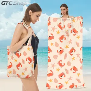 【Summervibes】2-in-1 Printed Crossbody Beach Towel Bag, Foldable Multifunctional Soft Terry Towel, Portable Stylish All-in-One Outdoor Gear for Beach Days, Seaside Vacations, Pool Time & Everyday Travel