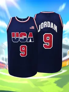 USA Themed Basketball Jersey for Men Women -Sleeveless Mesh Sportswear Tank Top, Casual Streetwear Uniform, Casual Sporty Top