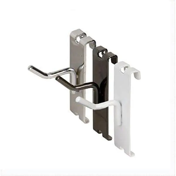 1" Gridwall Hooks, Grid Panel Display Hangers - Black - 10 Pack