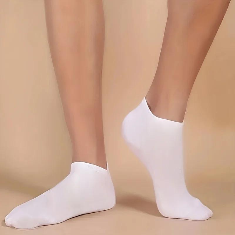 10/20/40 Pairs Solid Socks Soft Lightweight Low Cut Ankle Socks Bulk Black White Grey Men Women Stockings Hosiery Menswear Beige Plain scrunch socks Anklesock Tubesocks SpringStatements