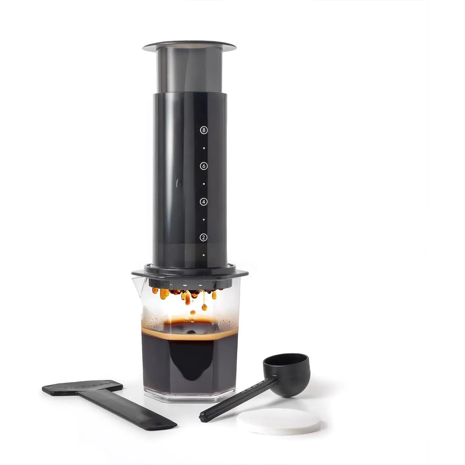 Original Coffee Press - All-in-One French Press, Pour-Over & Espresso Style Manual Brewer, 2 Min Brew for Less Bitterness, More Flavor, Small Portable Coffee Maker, Travel & Camping
