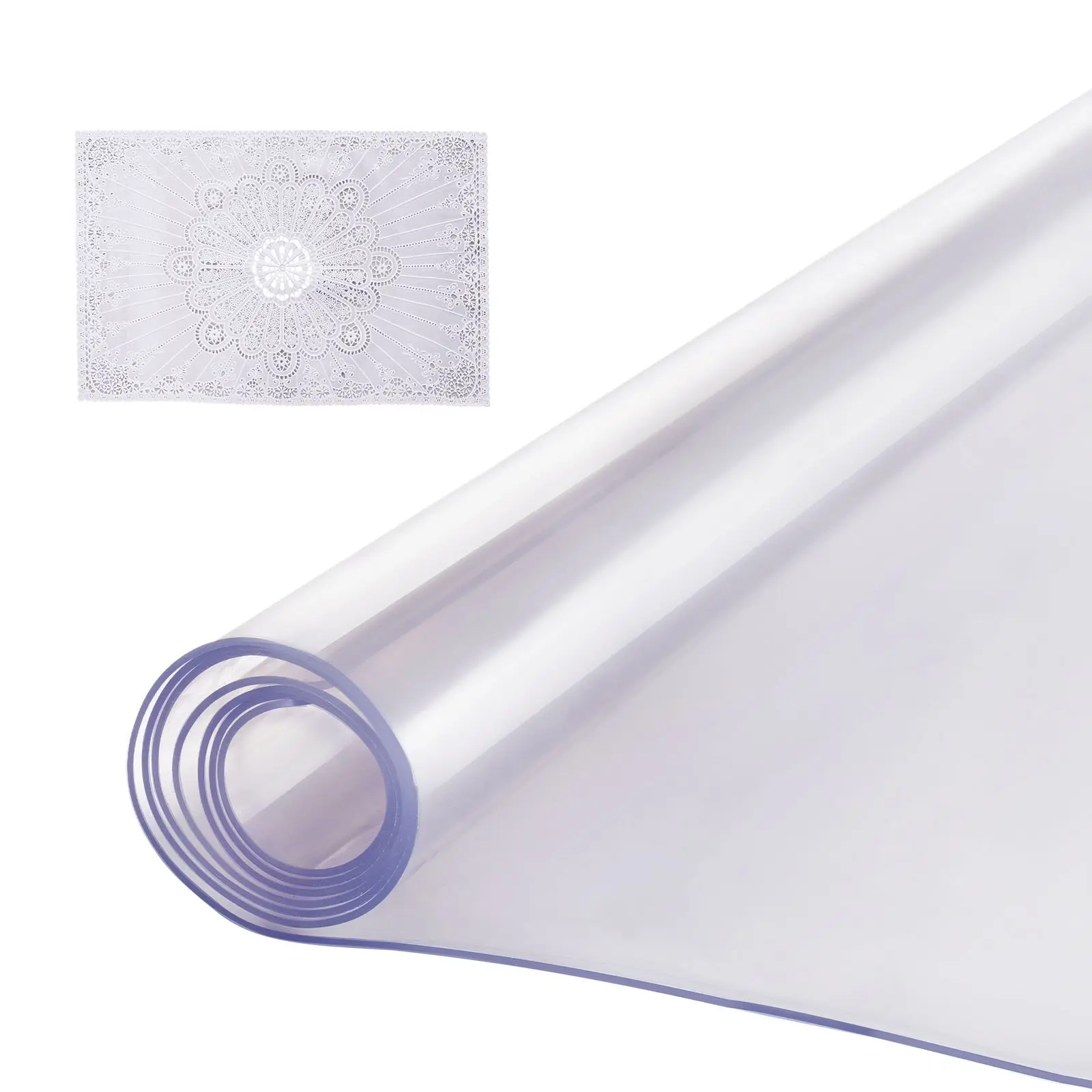 【DealsForYouDays】VEVOR Plastic Table Cover, 40 x 80 Inch 2.0 mm Thick Clear Table Protector, Rectangle PVC Desk Mat, Waterproof & Easy Cleaning Desk Pad Tablecloth, for Office Dresser Dining Room Table Night Stand