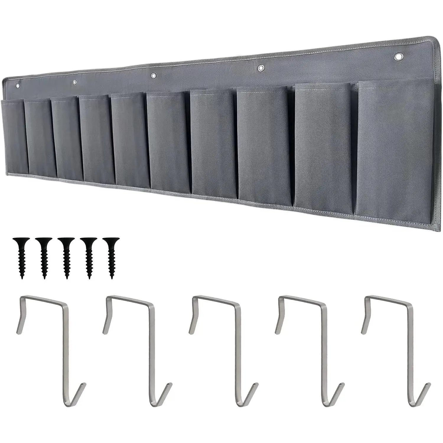 RV Shoe Pockets 10 Pockets Heavy Hanging Bedside Storage Organizer with Sturdy Hooks Storage Pockets Hangs on bed for Shoes Toys and Tool Accessories