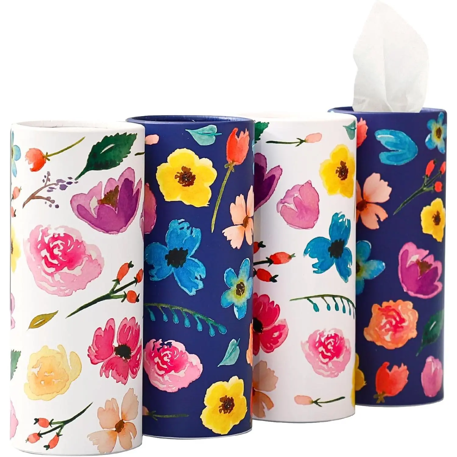 Small  Tissues Holder - 4PK Facial Tissues - Travel Tissue Tubes Box -  Cup Holder - 200 Sheets