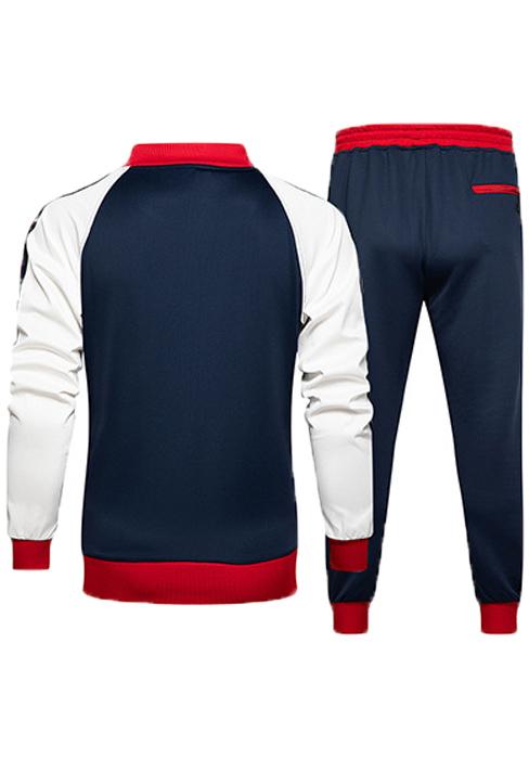Men's Leisure Sports Suit, Spring And Autumn Jacket And Pants, 2 Fashion Sports Clothing, Youth Fashion Trend, Color Contrast Design Leisure Sports Four Seasons Suitable Clothing, Suitable For Sports Training Jogging Fitness Shopping