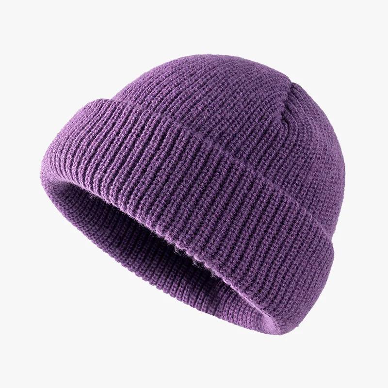 Knitted hat for women in autumn and winter season, melon skin hat for men, warm short style, cold hat, woolen hat