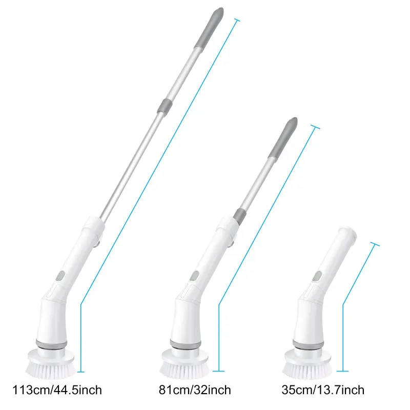 Product Introduction of Electric Spin Scrubber for Summer Gift, Handheld Shower Scrubber, Spinning Scrub Brush with Comfortable Adjustable Handle, Bathroom Scrubber, 360° Cordless Household Cleaning Brush for Windows, Electric Spin Scrubbers, Cleaner, Portable, Durable 17
