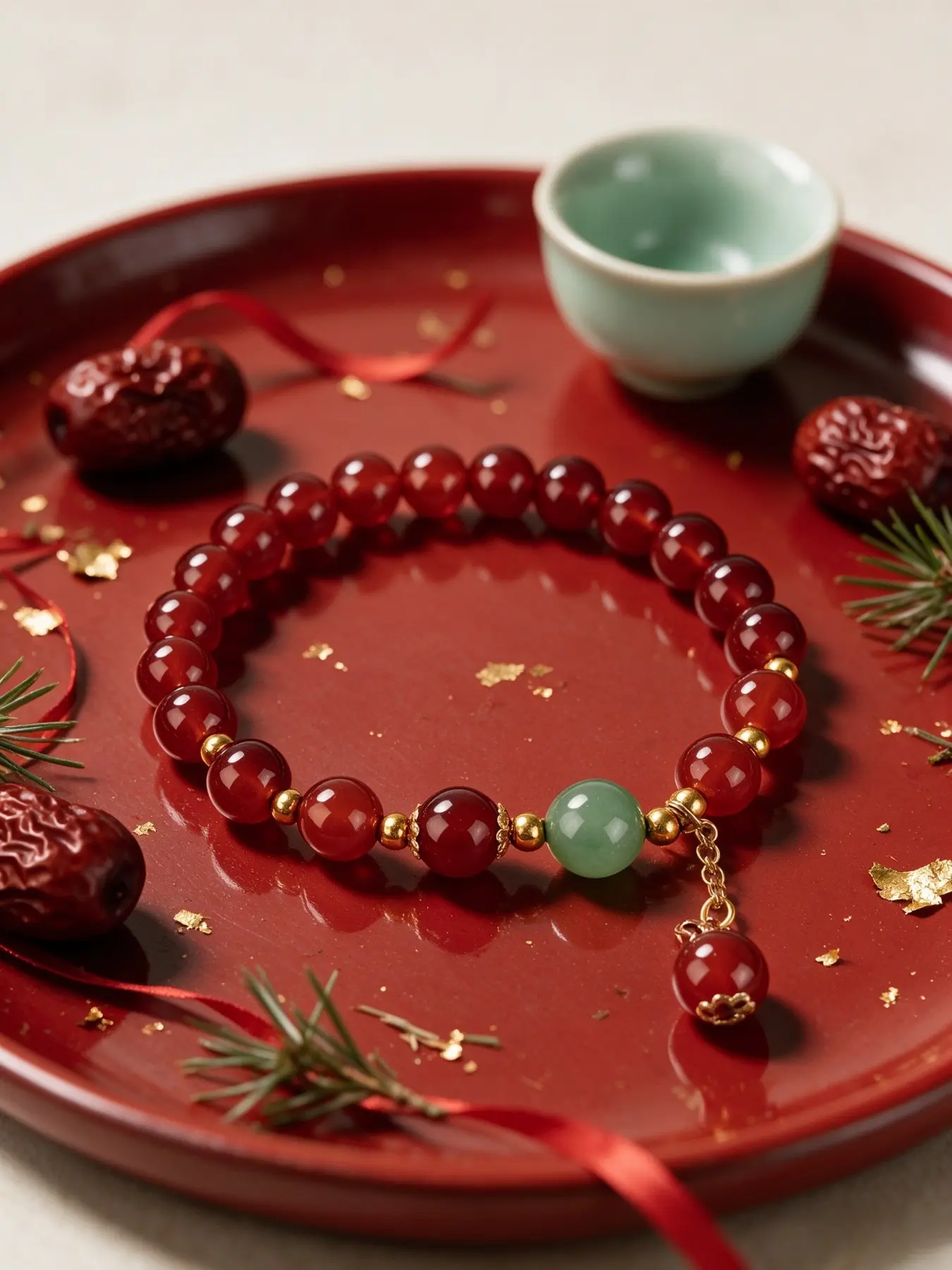 Red Carnelian Elastic Beaded Bracelet,Lucky Keepsake Accessory, suitable for young ladies and mature women, ideal for office daily wear, wedding guest styling, festival celebrations & meaningful birthday blessing gifts