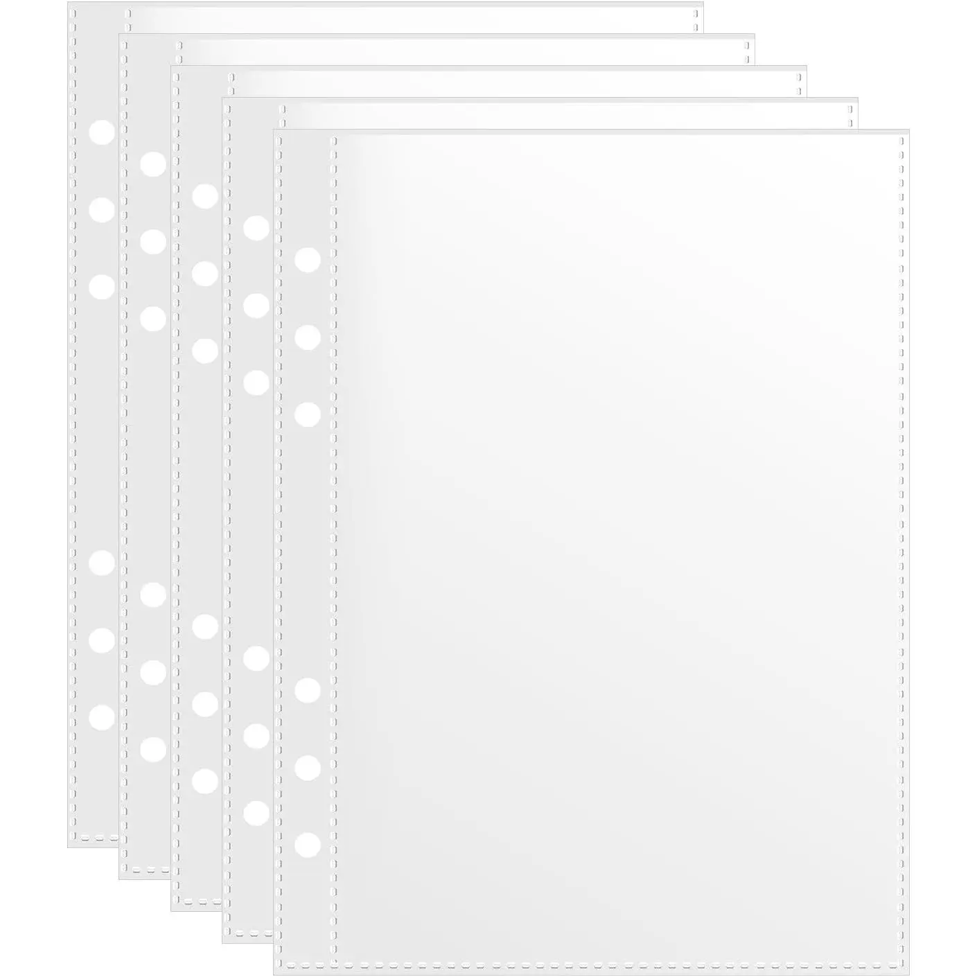 50 Pack 5x8 Clear Binder Sheets Sleeves - 6 Ring A5 Binder Inserts - Plastic Pockets for Index Cards,Photocards,Postcards,Pictures, Stickers,and  Organizer - 6 Hole Refill Pages Sheet Protector.