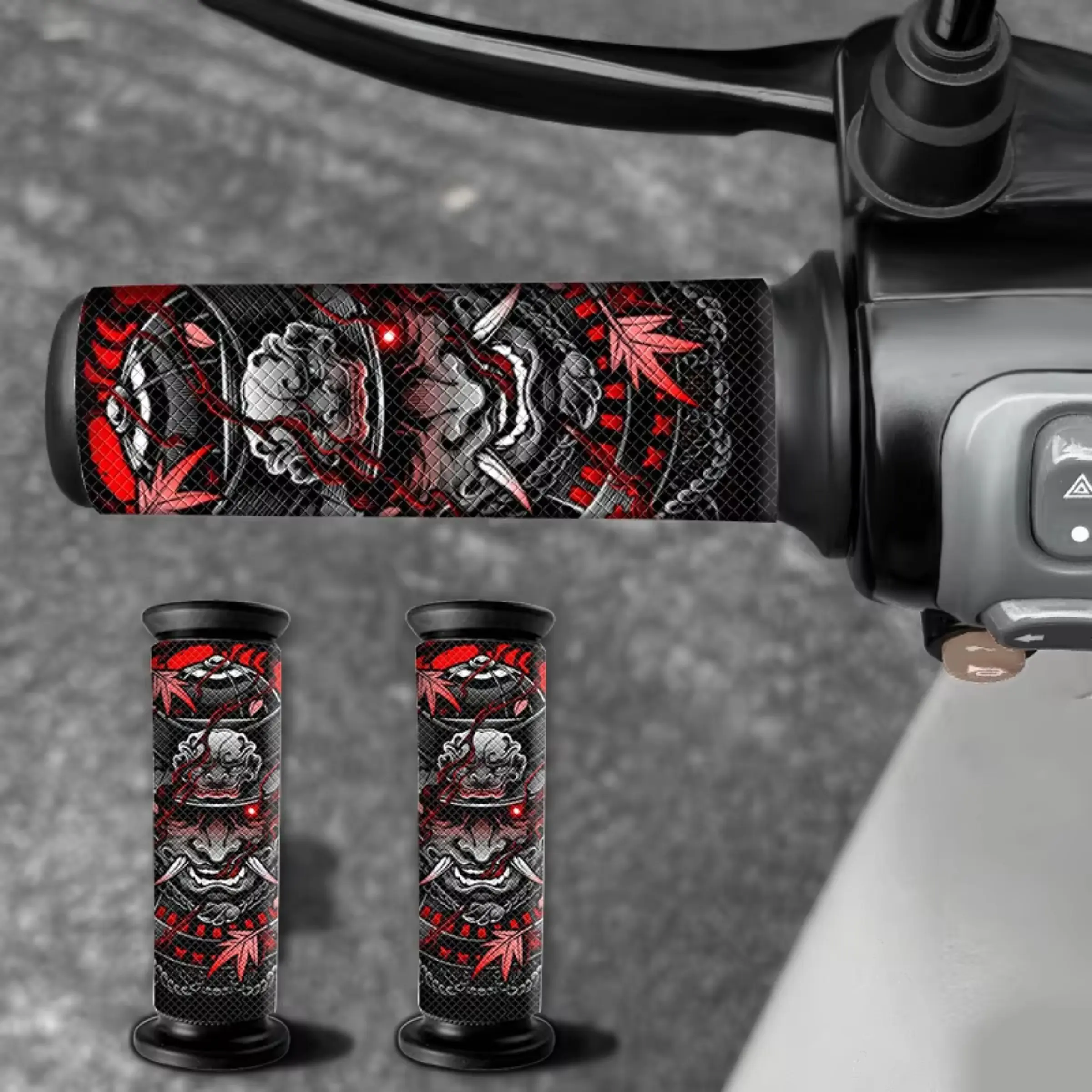 JDM samurai style motorcycle sticker set, Graphic Decal, waterproof and sunscreen, suitable for motorcycle, bicycle, scooter and handle decoration, vinyl material, non-slip and wear-resistant.