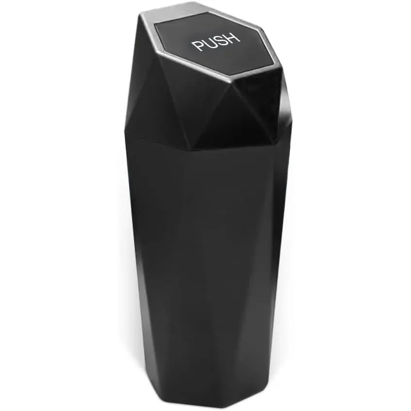Mini Portable  Trash Can with Lid, Style 1, Black | compact design,  surface,  , for  offices kitchens and homes, interior storage use