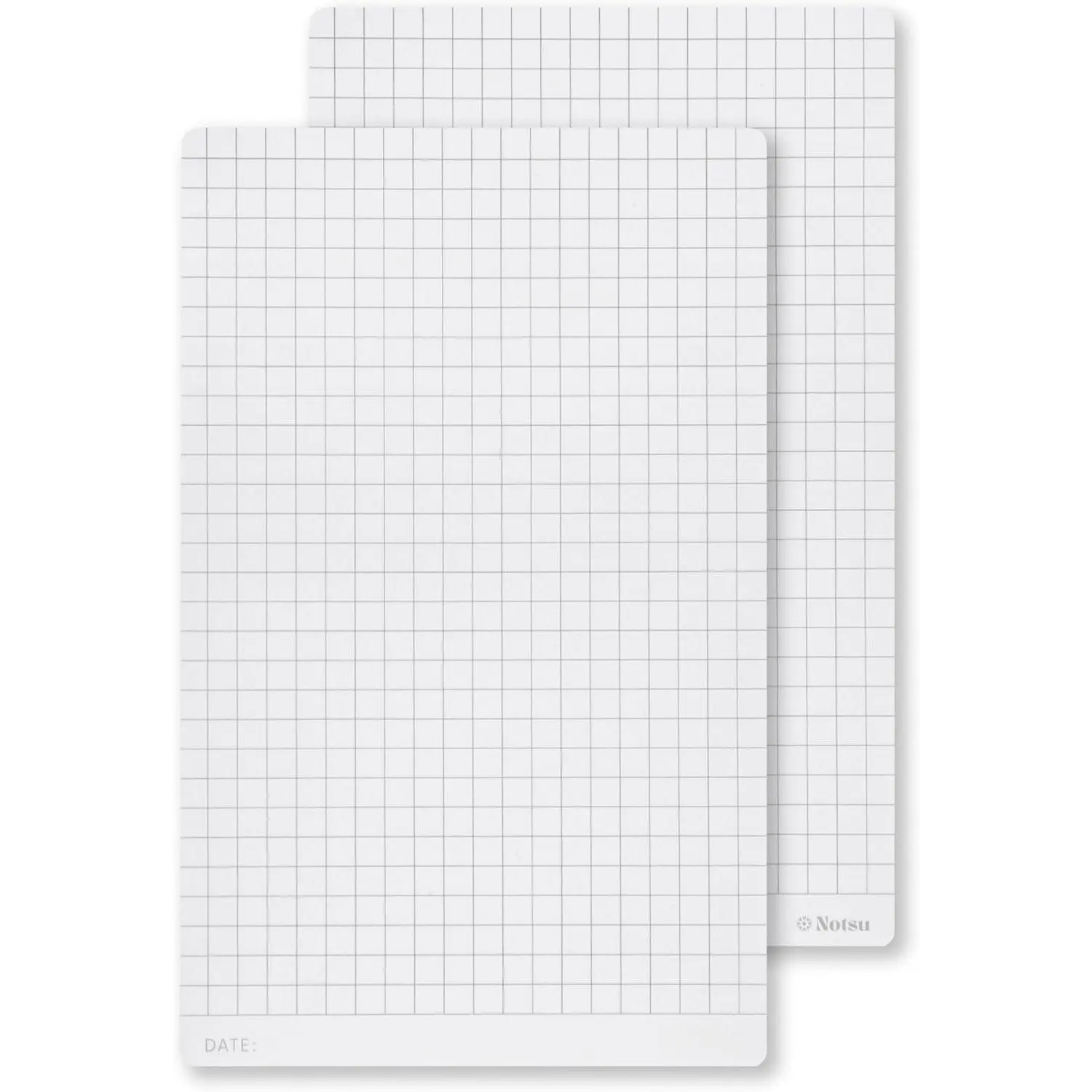 Graph Grid Small Desk Notepad 2 Pack | Minimalist Graphing Memo Note Pads |  Thick 120gsm Paper, 50 Double Sided Pad Sheets, 3.9" x 6.3"