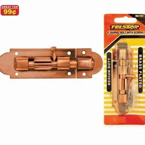 4-Inch bronze latches, door and window anti-theft bolts, brass plated latches, with mounting screws