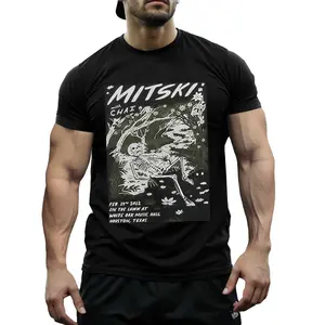 1Pc Mitski Band Merchandise 100 Cotton Crew Neck T-Shirt All-Over Print Casual Tee Short Sleeve Graphic Shirt for Adults Regular Fit Non-Stretch Knit Fabric All-Season - Black