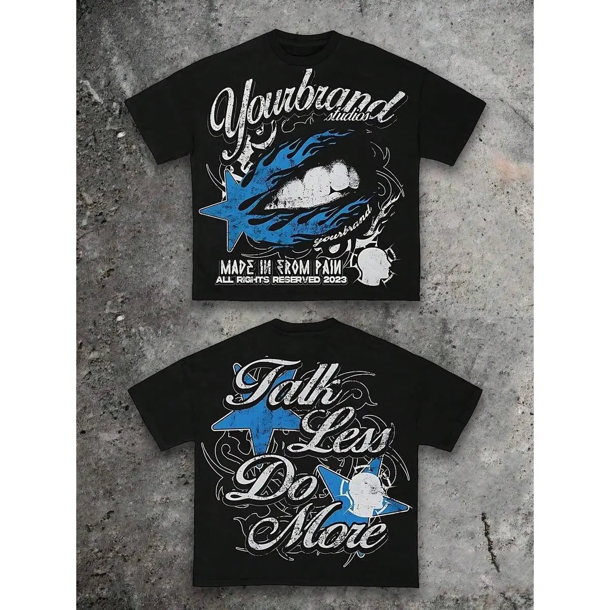 Oversized T Shirt Men, Talk Less Do More Slogan, Y2K Streetwear Cotton Tee, Summer Casual,   For Men