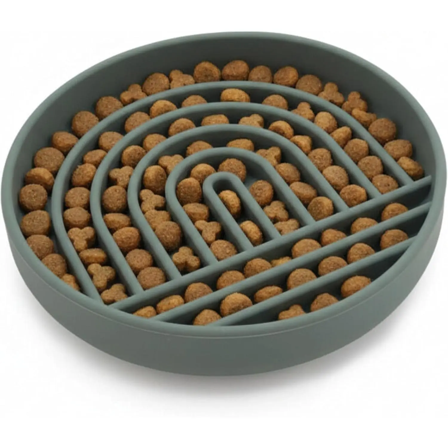 Slow Feeder for Dogs & Cats, Silicone Slow Eating Mealtime Bowl with Modern Lick Mat Design, Reduces Gulping, Small Size Fits 1 Cup, 6” Across x 1.25” Tall