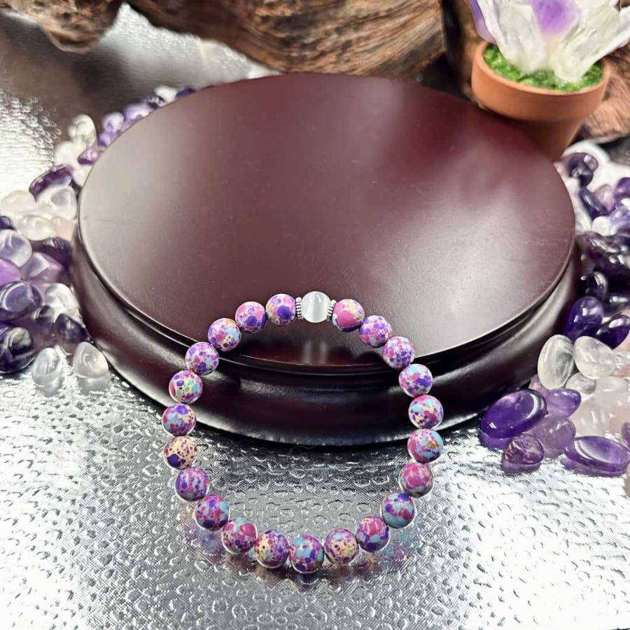Bracelet opal imitation purple flower emperor huangsong handmade elastic thread bracelet