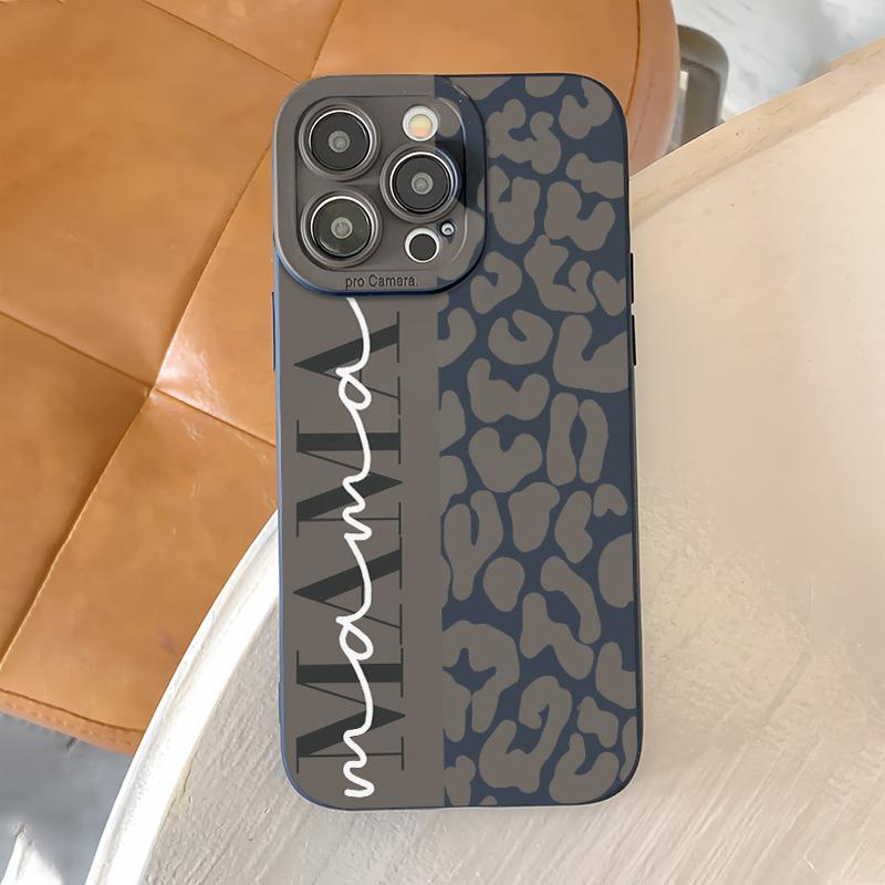 Leopard-pattern Phone Case with Charger Head Cover & Cable Protector & Storage Rope, Anti-drop Protection Phone Cases for iPhone, Casing