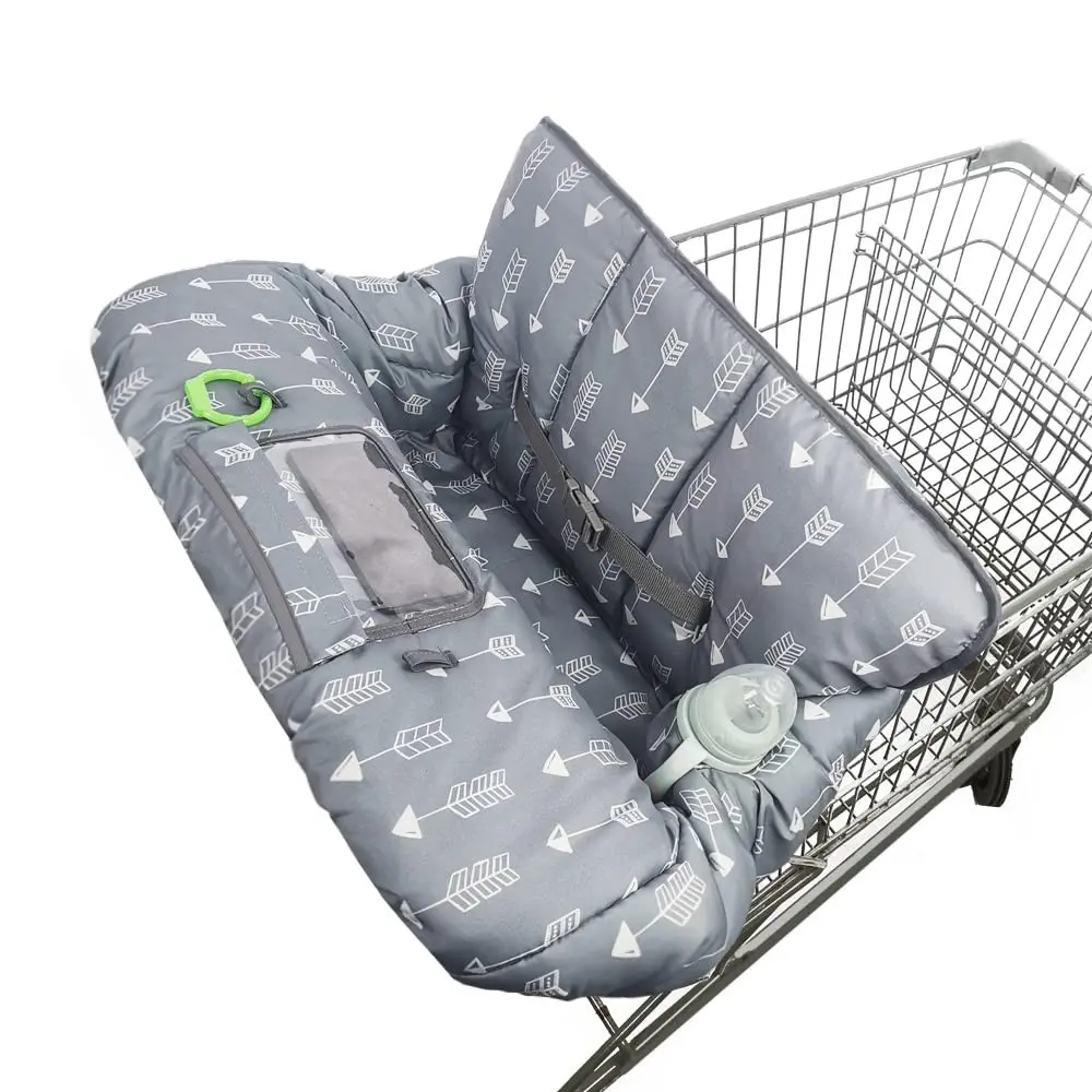 Universal Fit Shopping Cart & Baby High Chair Cover, Roll In and Go, Grey Arrow